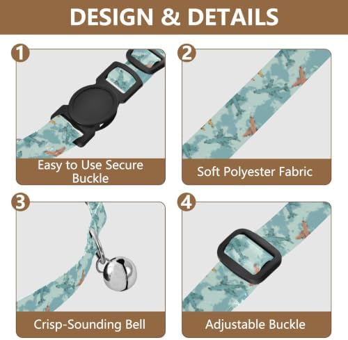 Cute Cartoon Airplanes Metal Bell Included Cats Collar 2 Pack Adjustable Pet Collar