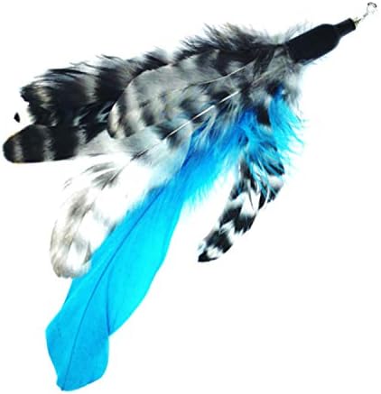 Pet Fit For Life - Retractable Feather Wand for Cats - Durable Interactive Cat Toy, Teaser Fishing Pole with Feather Lures - Fun Kitten Play Wand, 2 Feathers with String Attachment