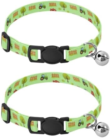 Cute Cartoon Cows Soft Cat Collar, 2 Pack Kitten Collar with Bell