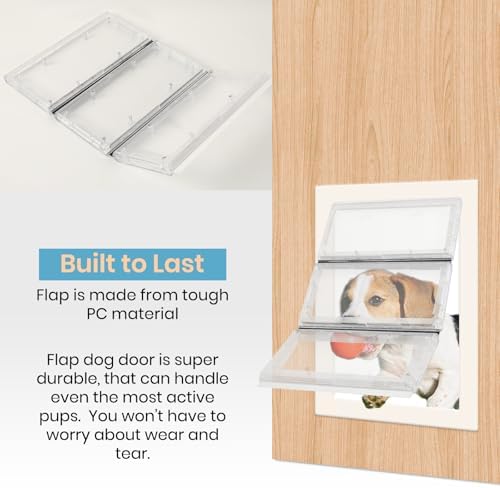 Calvana 3-Panel Airseal Pet Door Replacement Flap, Compatible with Ideal Pet Products 10.25"x15.75" Extra Large Dog Door, Easy Installation