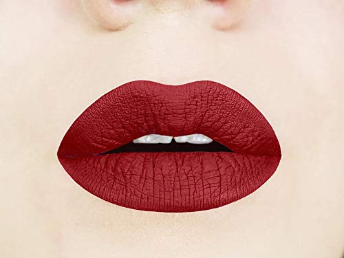 Aromi Maroon Matte Liquid Lipstick | Dark Red Lip Color with Warm Undertones, Bordeaux, Vegan, Cruelty-free, Long-wear (Rich Rosewood)
