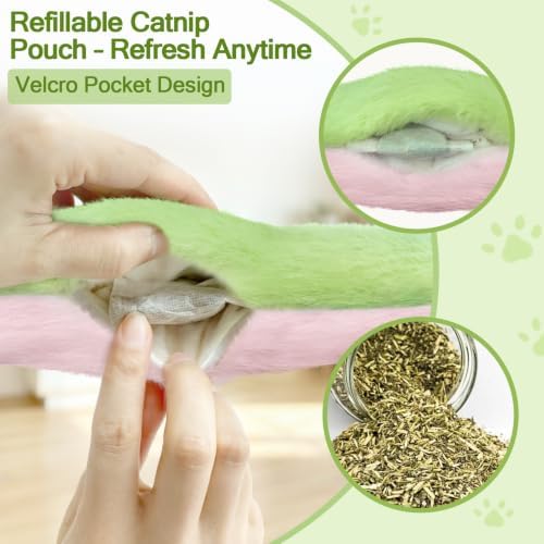 Retro Shaw Refillable Catnip Cat Toys Pillows, for Indoor Cats Kicker, 3PCS