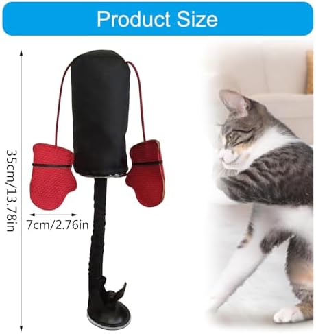 Punching Bag Toy, Interactive Boxing Toy with Dangling Gloves for Indoor Pets, Kitten Exercise Play
