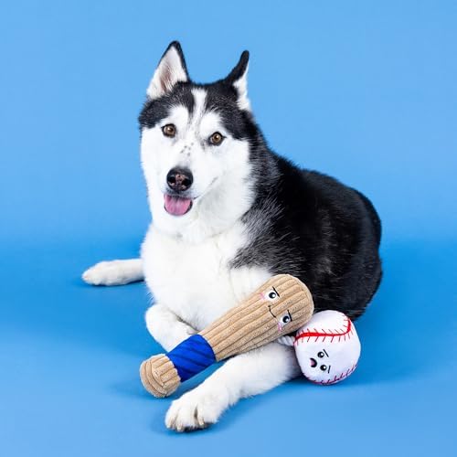 Fringe Studio Plush Dog Toy with Rope, Batter UP, Pet Shop Collection (314243)
