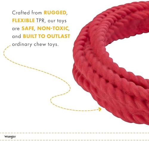 Wrangler Cowboy Rope Toy for Dogs, Medium to Large (Red, Beef Scented)