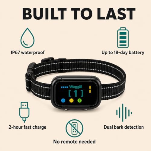 Bark Collar for Dogs with Bark Counter, Rechargeable Anti Barking Collar