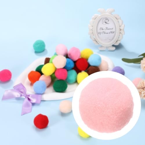 Cat Toy Pom Ball, Interactive Cat Ball Toys Fuzzy Pompoms (Plush, 1.2Inch, 30Pcs, Rose Pink) for Kittens Pet Enrichment Training Play Indoor