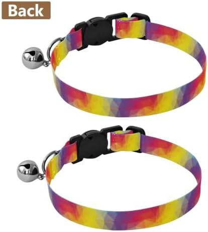 Geometric Rainbow Gradient Easy to Wear Kitten Collar 2 Pack for Puppy