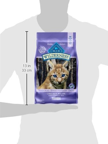 Blue Buffalo Wilderness Chicken Kitten Dry Cat Food, Grain-Free, 5 lb | High Protein, Real Chicken #1 Ingredient, DHA & ARA for Brain and Eye Development, Antioxidant-Rich LifeSource Bits