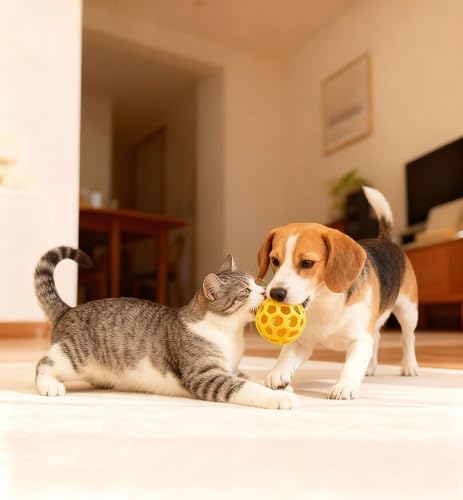 2PCS pet Bell Ball Toy,Suitable for Dogs, Cats, and Other Animals. Safe and Durable, bite-Resistant Design, Interactive Toy, Promotes Activity, an Essential Daily Plaything for Pets.