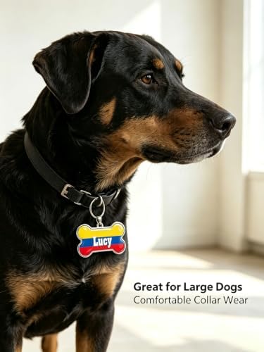 HSIAHOU Custom Pet ID Tags, Personalized Dog Tag Cat Tag(Colombia)