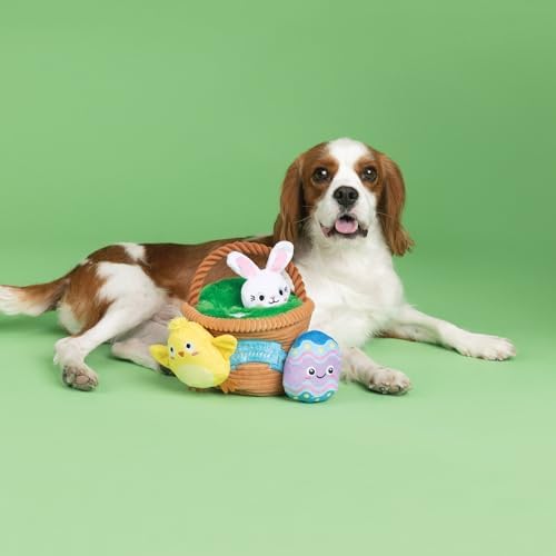 Fringe Studio Plush Dog Toy, Hide & Seek Burrow 4 Pieces Set, Egg Hunt Squad, Petshop Collection (289253)