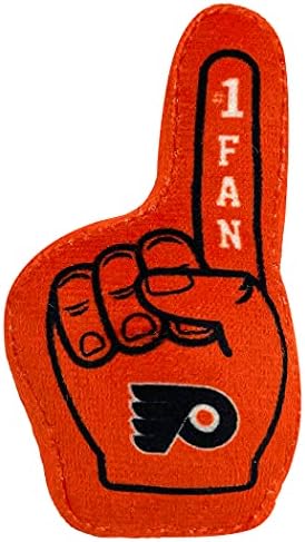 BEST PLUSH NHL PHILADELPHIA FLYERS Cat Toys Set of 3 filled with Fresh Catnip. Includes: Jersey, Hockey Puck with Feathers & #1 Fan. Team Logo