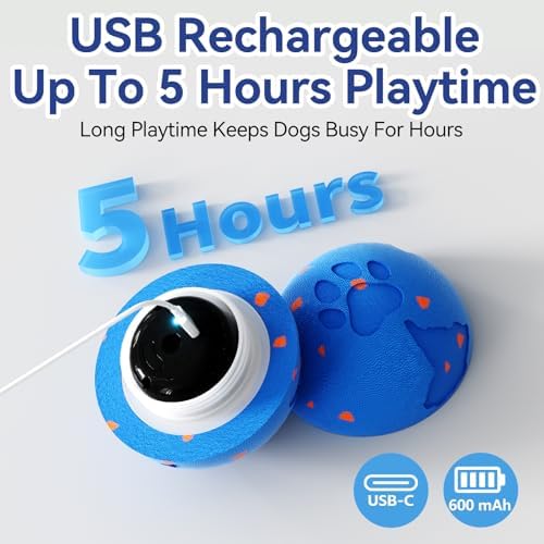 Interactive Dog Toy Ball, Smart Automatic Moving Dog Toy for Medium Large