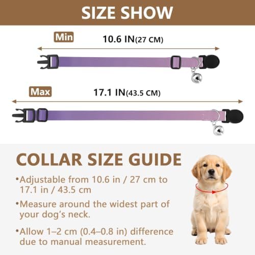Purple Gradient Easy to Clean Cat Collar 2 Pack Comfortable Cat Collar