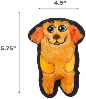 Outward Hound Durablez Minis Stuffing-Free Squeaky Plush Dog Toy for Puppies & Small Dogs - Interactive, Soft Yet Tough, No Mess, Jumbo Squeaker, Long-Lasting Play, Dog