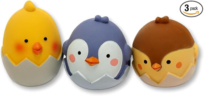 Latex Dog Squeaky Toys Rubber Penguin Chicken Dog Toy Latex Dog Toy, Small (3pack)