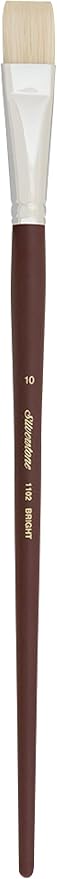 Silver Brush Limited 1102, Silverstone Bright Brush, Oil Paintbrush, Size 10, Long Handle