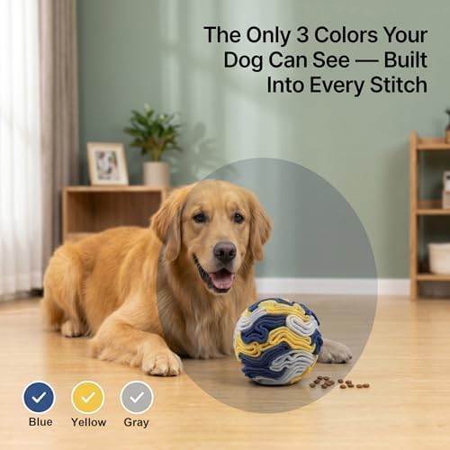 Snuffle Ball for Dogs - Soft Polar Fleece Interactive Puzzle Toy for Mental Stimulation & Boredom - Safe, Plastic-Free Foraging Game & Slow Feeder to Keep Pets Busy Indoors