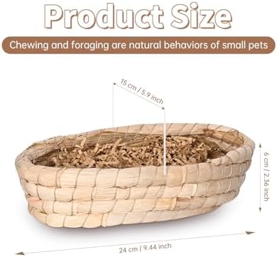 31PCS Rabbit Chew Treat Toys for Teeth Health, Natural Bunny Enrichment Toys for Boredom & Stress Relief, Keep Busy Toys for Guinea Pig Chinchilla Hamster Rat Gerbil Degu Indoor Outdoor