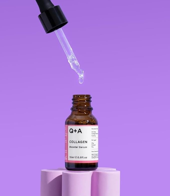 Q+A Collagen Booster Serum (15ml), Collagen Face Serum, Skincare with Algae Extracts, Smooths, Plumps & Hydrates, Vegan & Cruelty Free, For All Skin Types