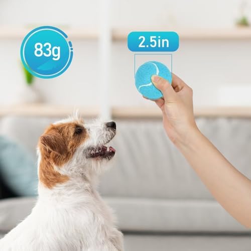 PrimePets Durable Dog Tennis Balls 3 Pack, 2.5” High-Bounce Non-Squeaky Silent Dog Toy Balls for Fetch & Outdoor Training, Suitable for Small and Medium Dogs