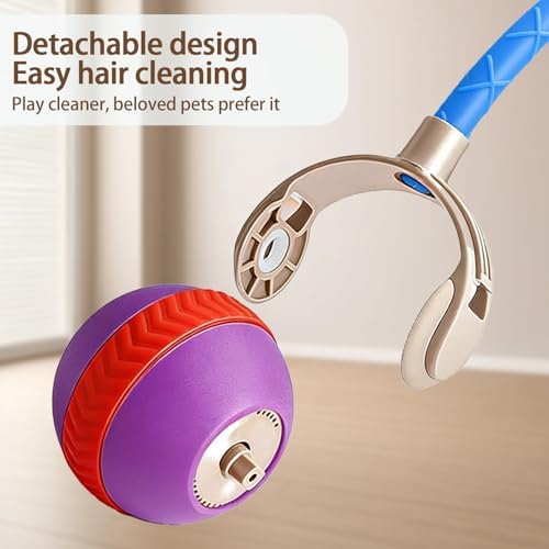 Interactive Cat Toy Ball Indoor Mouse Tail Ball for Cats (Purple)