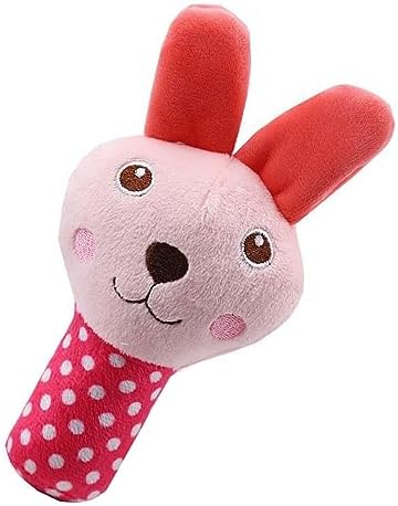 FECAMOS Pet Teething Toy, Interactive Rabbit Pet Biting Toy Teeth Grinding Soft Anxiety Reduction Bite Resistant Rose Red for Outdoors for Bedroom
