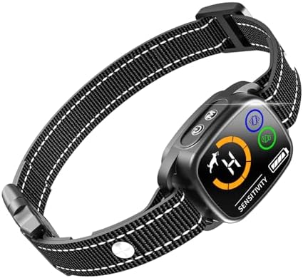 Dog Bark Smart Collar for Small Medium Large Dogs, Anti Barking Collars for Dog Training, with 6 Sensitivity Levels and 3 Modes Beep Vibration,IP67 Waterproof Black Bark Collar