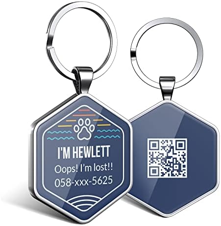 QR Code Dog Tags Personalized Pet ID Tags - Customize Dog Cat Tag - Pet Online Profile Display Pet Information