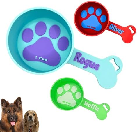 Personalized Dog Food Scoop Custom Pet Kibble Scooper and Measuring Cup Treat Dispenser for Dogs Unique Custom Pet Accessory Gift Idea for Dog Lovers Feeding Tool Dry (3 oz - 3/8 Cup)