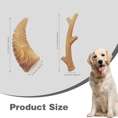 Durable Dog Chew Toys for Aggressive Chewers - Real Bacon Flavor, Indestructible 2-Pack for Large Dogs, Medium & X-Large Options Available， Size-1
