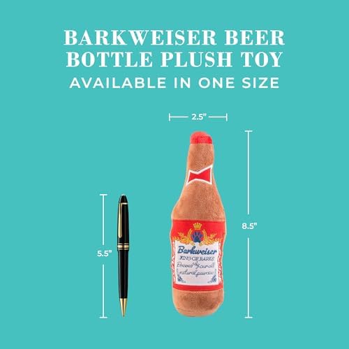 Haute Diggity Dog Barkweiser Beer Bottle Plush Dog Toy, Drink Parody Toy