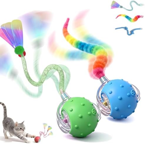 Interactive Cat Toys for Indoor Cats,3-Tails,Automatic Moving Kitten Toys