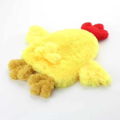 Tamu style Crinkle Chicken Dog Toy, No-Stuffing Squeaky Plush, 14 Inch