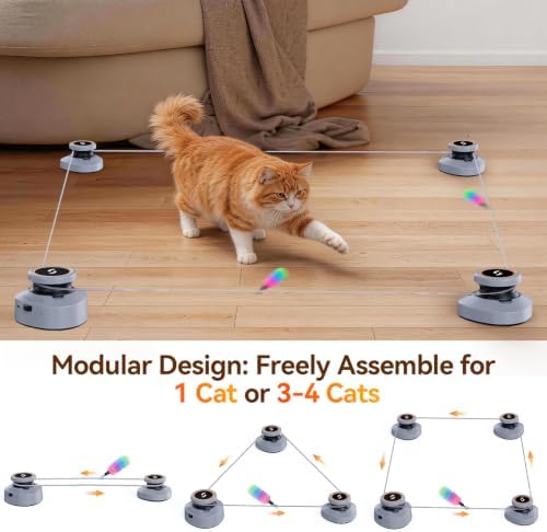 Jripae Interactive Cat Toys for Indoor Cats DIY Multi-Track Chase
