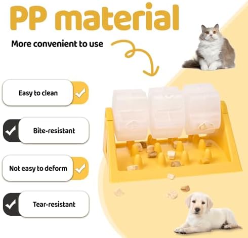 Dog Treat Dispenser, 360° Rotatable Cat Puzzle Toys Easy Cleaning Pet Slow Feeder Bowl, Interactive Toys for Dogs Cats