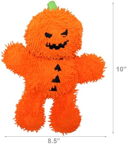 MIGHTY® 2 Pack Microfiber Medium Pumpkin Man Ultra Durable Plush Dog Toy