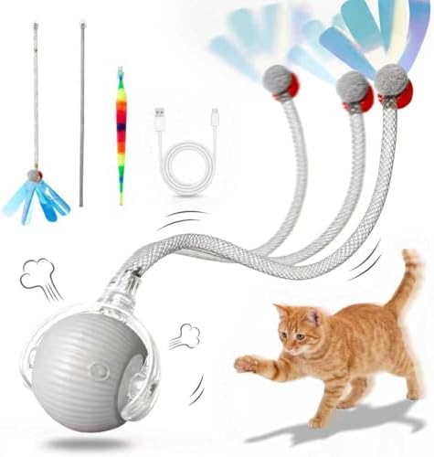Interactive Cat Toy Ball, Automatic Cat Toys for Indoor Cats with 3 Modes