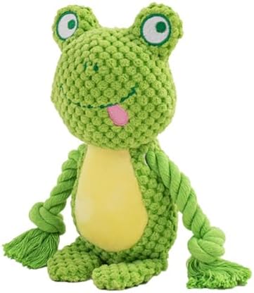 Dog Toys, Dog Squeaker Toys with Crinkle Paper(Green Frog)