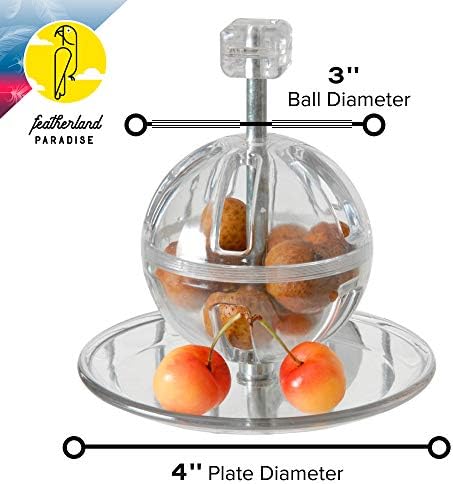 Featherland Paradise - Cage Mounted Buffet Ball - Interactive Bird Toy and Treat Dispenser - Creative Foraging Systems - Ideal for Medium to Extra Large Birds