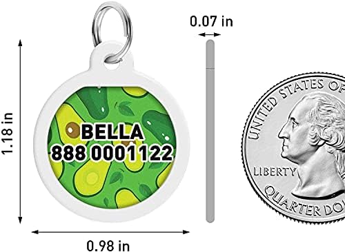 Personalized Pet ID Tag for Dog Cat with QR Passport Global Search System of Lost Pets - Personalized Dog Tags Cat Name Tags - Avocado