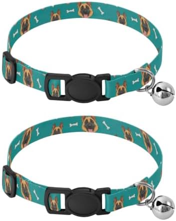 Cartoon German Shepherd Dog Easy to Clean Cat Collars 2 Pack Collar for Puppy