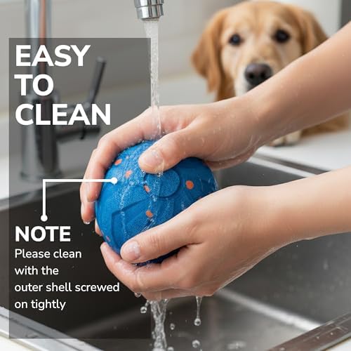 Smart 2-Mode Automatic Rolling Bouncing Dog Toy - Small, Medium, Large Giant Dogs - IPX7 Waterproof Chew-Resistant E-TPU - USB-C Fast Charging - Boredom & Anxiety Relief
