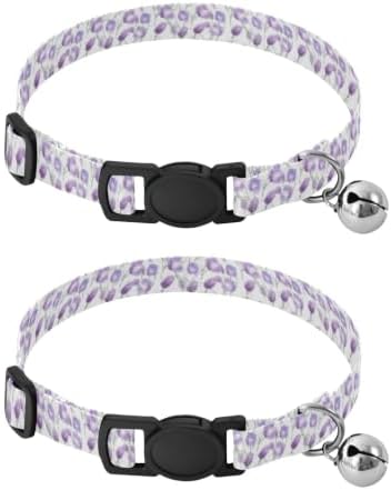Watercolor Flowers White Cat Collar 2 Pack Lightweight Small Dog Collar Adjustable 10.6 to 17.1 Inches
