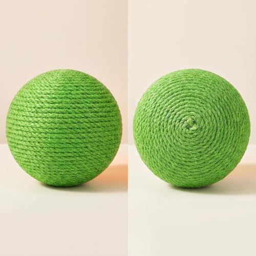 4-Inch Sisal Cat Toy Balls, Cat Toys for Indoor Cats, With Crinkle Sound