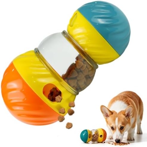 Dog Puzzle Toy, Adjustable Treat Dispenser Ball for Pets | Mental Stimulation Enrichment Toy, Boredom Buster & Anxiety Relief for All Breeds, Promotes Healthy Eating with Slow Feeder