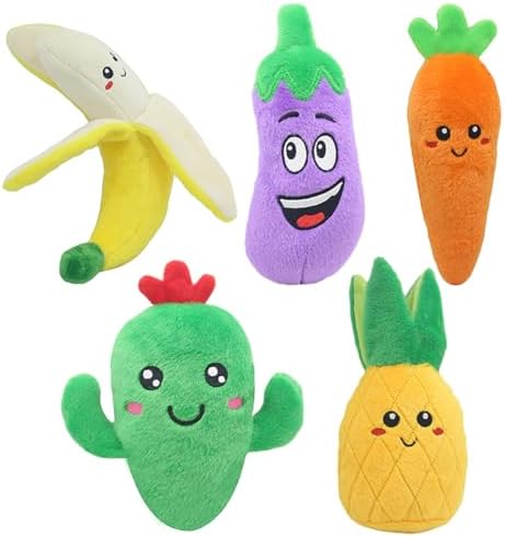 Dog Squeaky Toy Cartoon, Plush Adorable Puppy Teething Toy, Pet Interactive Toy for Fetch, Toss, Training, Indoor and Outdoor Play