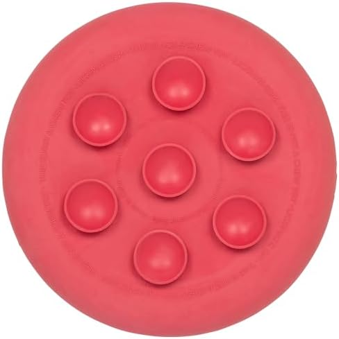 New LickiMat UFO Pink - Bathing, Shower & Grooming Distractor, Natural Rubber Large Licking Nubs, Unique Dribble Catcher Design, Slow Feeder Dog Bowl