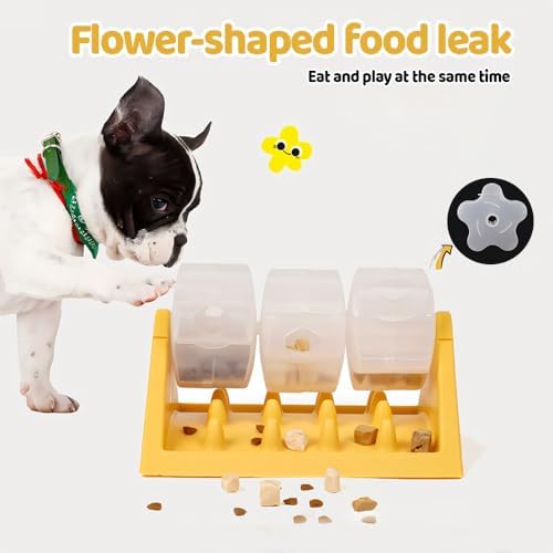 Dog Treat Dispenser, 360° Rotatable Cat Puzzle Toys Easy Cleaning Pet Slow Feeder Bowl, Interactive Toys for Dogs Cats